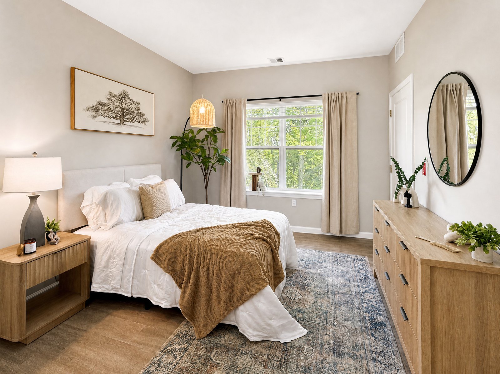 Bedroom after Listing Camera enhancement — bright and evenly lit